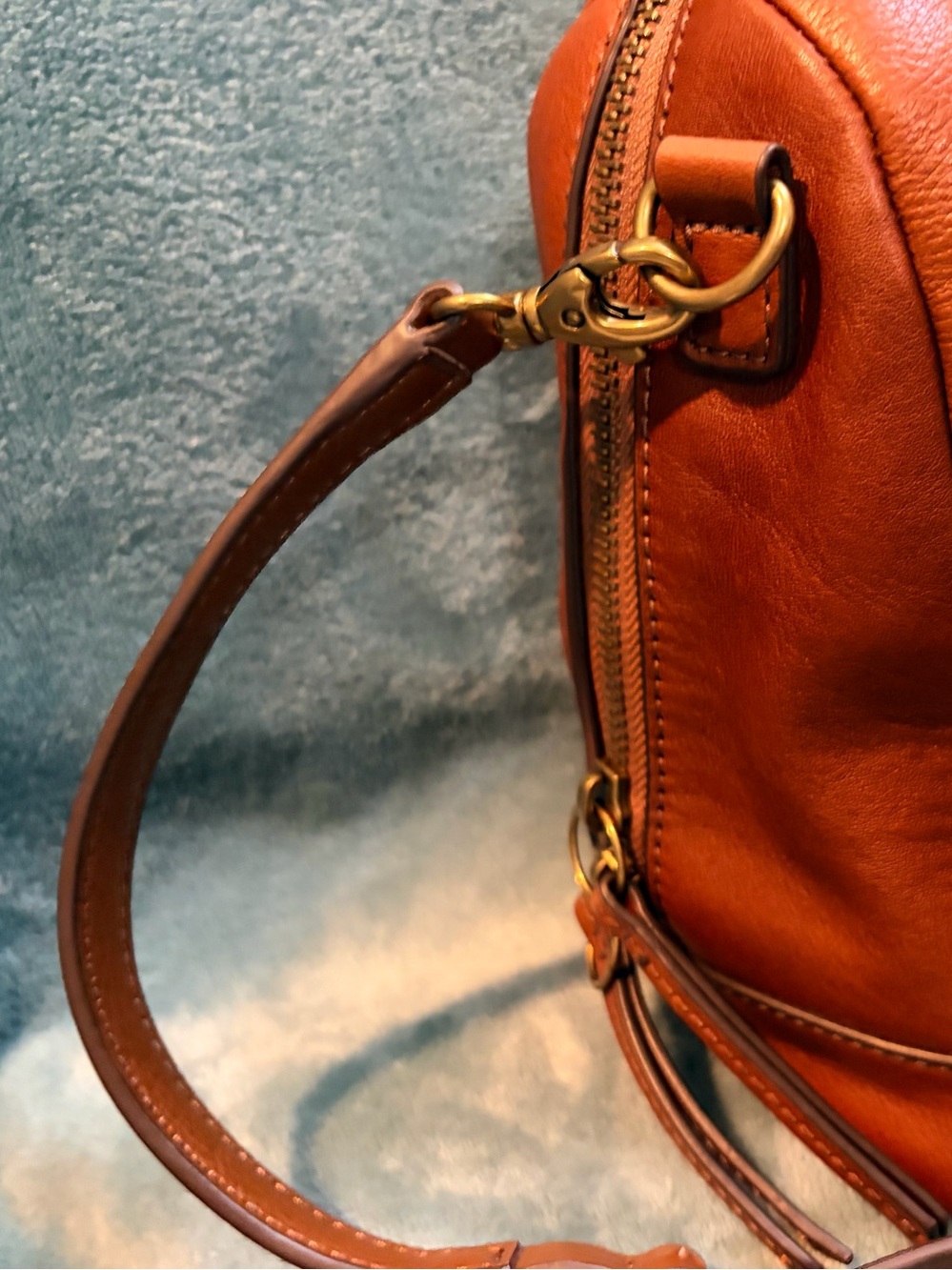 Fossil Sydney Leather Satchel Crossbody Bag – Medium Brown - Picture 3 of 6